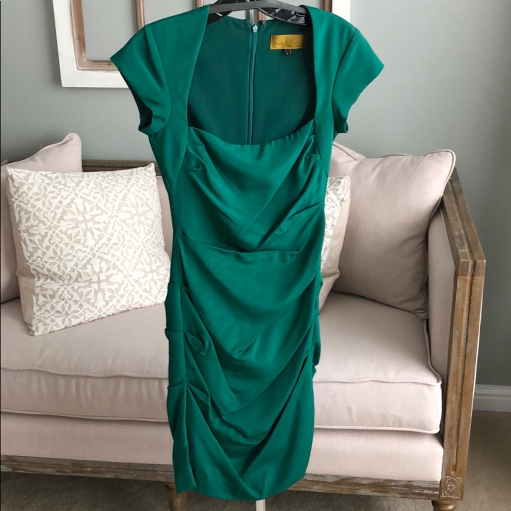 Nicole Miller emerald green dress